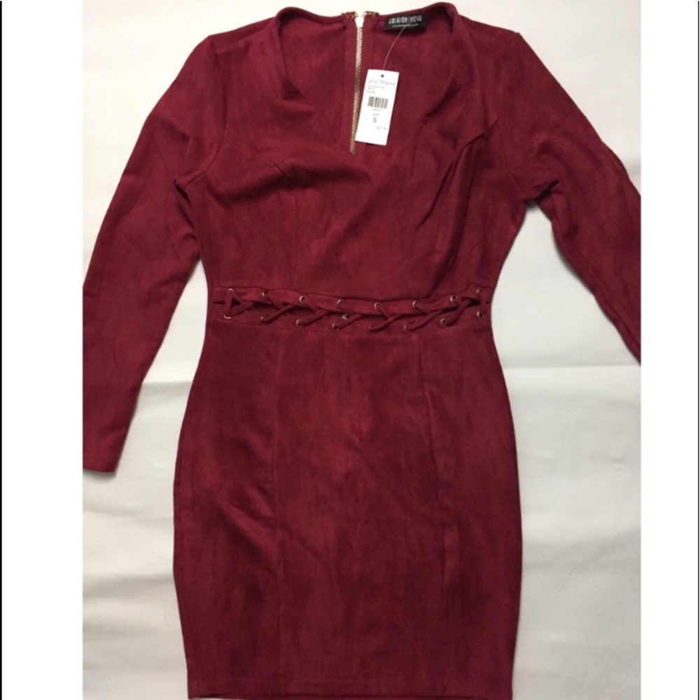 Fashion Nova Red Fitted Dress With Tags